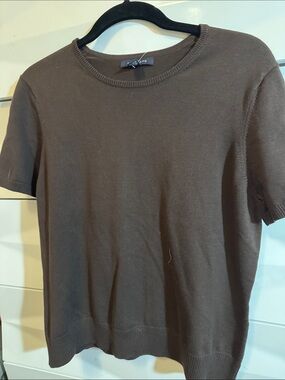 Lands' End Short-Sleeve Knit Tee in Brown